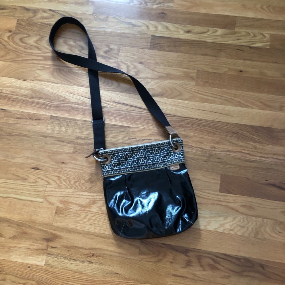 Fossil Crossbody Bag Patent Leather / Coated Canvas